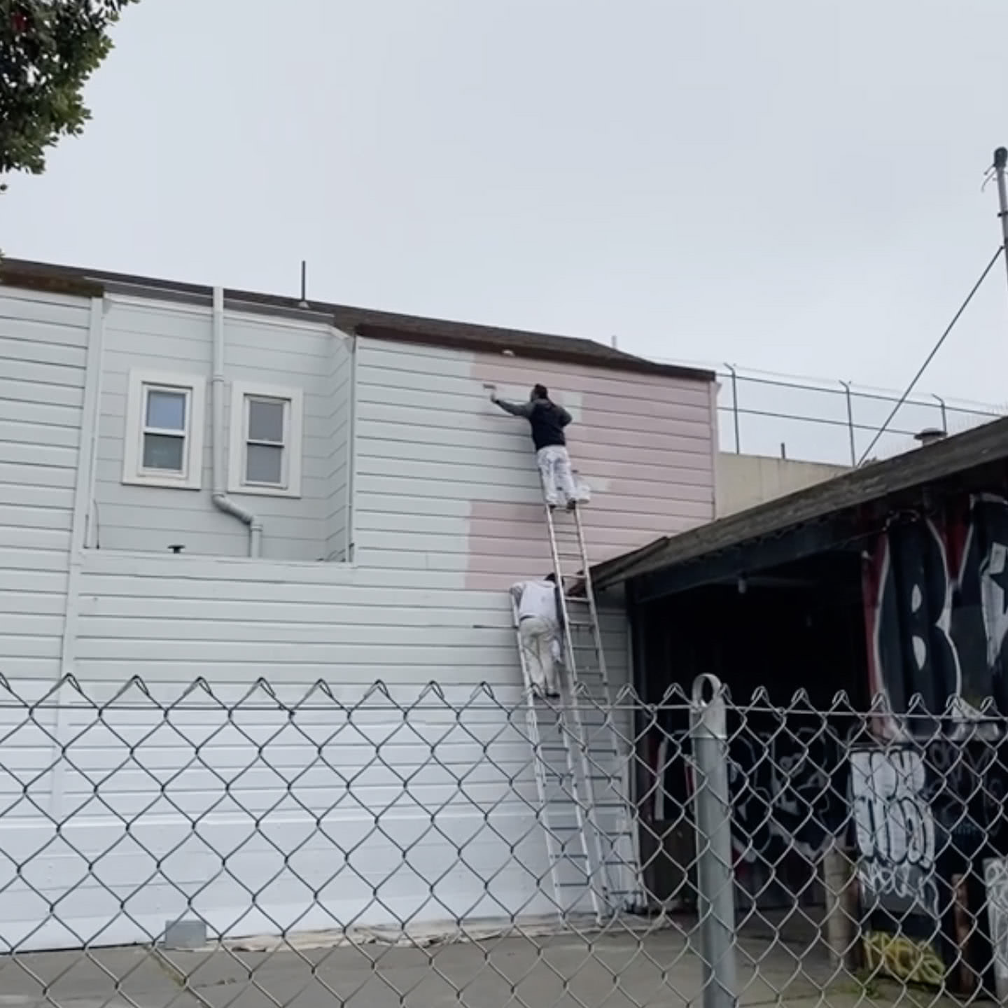 exteriorpainting exterior siding being painted